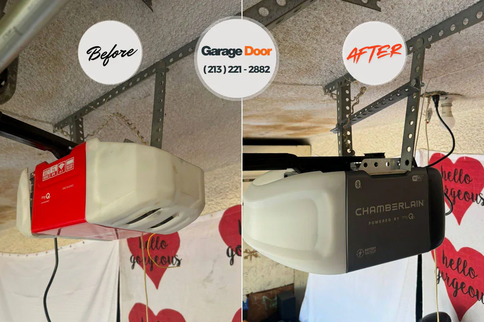 Before and after: garage door repair Sublimity, OR